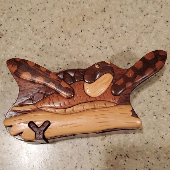 Turtle Wooden Trinket Box - Picture 1 of 6